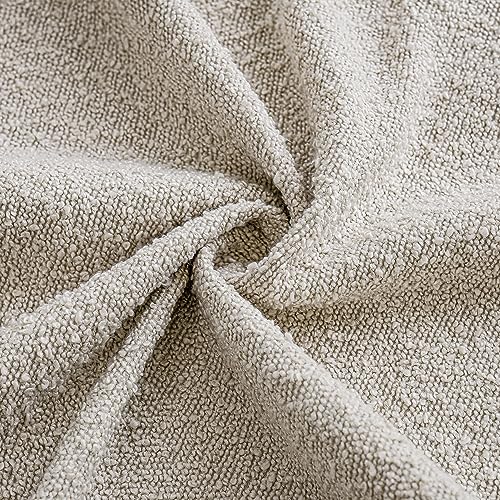 Foindtower Pack of 2, 20 x 20 Inch, Decorative Textured Boucle Throw Pillow Covers Accent Solid Pillow Cases Cozy Soft Couch Cushion Case for Chair Sofa Bedroom Living Room Home Decor, Beige