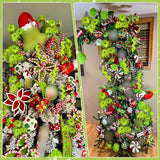 Christmas Tree Decorations, 10 PCS 17" Large Lime Green Furry Christmas Tree Topper Picks Decor Ornaments, Christmas Vase Fillers for Table Manle Gift Wrap, Xmas Home Holiday Decor