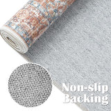 jinchan 3x10 Runner Vintage Medallion Washable Area Rug, Blue/Orange