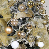 87ct Christmas Ball Ornaments Set Shatterproof Seasonal Hanging Decorations with Reusable Hand-held Gift Package for Xmas Tree Holiday Party and Home Decor, Gold
