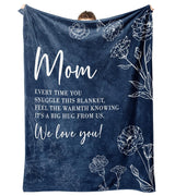 GiltGlimmer Gifts for Mom, Mom Birthday Gifts Blanket, Moms Gift for Women from Daughter Son, We Love You Present for Mother Mommy Christmas Mothers Day 80" x 60", Blue