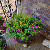 12 Bundles Outdoor Artificial Fake Flowers UV Resistant No Fade Boxwood Faux Plastic Shrubs Plants for Garden Patio Porch Window Box Home Wedding Farmhouse Hanging Décor