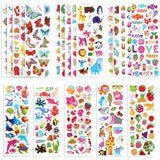 20 Sheets of 3D Stickers for Kids & Toddlers, Multiple Designs Self-Adhesive Puffy Stickers Includes Animals Numbers Letters Fruits for Scrapbooking Journal Water Bottle DIY Craft (Girl Style)