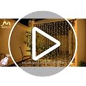 JMEXSUSS 300 LED Remote Control Curtain Lights, Plug in Fairy Curtain Lights Outdoor, Window Wall Hanging String Lights for Bedroom Indoor Dorm Backdrop Wedding Party Patio Christmas Decor, Warm White