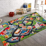 Booooom Jackson Car Rug for Kids, 59" x 31" Soft Non-Slip Play Mat with City Road Pattern, for Toddler Boy to Play Toy Cars in Playroom or Bedroom