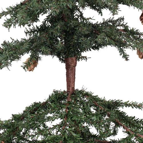 Vickerman 42" Caramel Pine Artificial Christmas Tree Unlit- Featuring 1241 PVC Tips - Pine Cone Accented - Seasonal Indoor Home Decor with Decorative Burlap Base