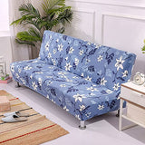 YOPOIY Printed Fitted Armless Sofa Cover Furniture Protector Stretch Folding Futon Cover Anti-Slip Soft Futon Slipcover with Elastic Bottom, for Pets -21-120-150cm