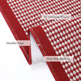 Hallway Runner Rug 2x10ft Red Kitchen Floor Mat Modern Geometric Non Slip Throw Rugs Busy Traffic Extended Indoor Doormat Machine Washable Accent Carpet forBedroom Living Room Valentine's Day