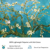 IcosaMro V. Gogh Tapestry Wall Hanging Almond Blossoms Nature Floral Wall Art [Double-Folded Hems] Rustic Wall Home Decor for Bedroom, Dorm, College, Living Room, 60x82.7 Inches, Green