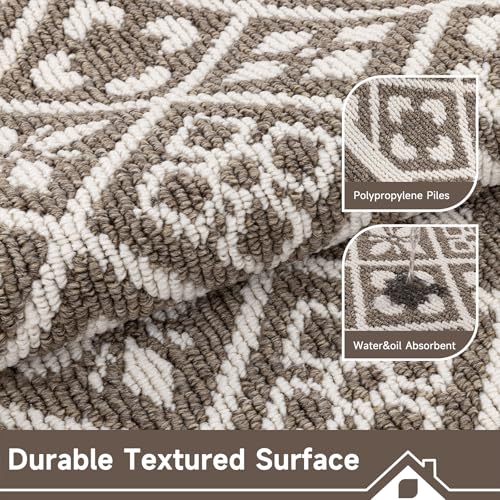 Indoor Door Mat 2x3ft, Absorbent Muddy Mats for Dogs, Low-Profile Entrance Welcome Mat with Non-Slip Rubber Backing, Washable Runner Carpet for Hallway,Entryway,Kitchen(Brown)