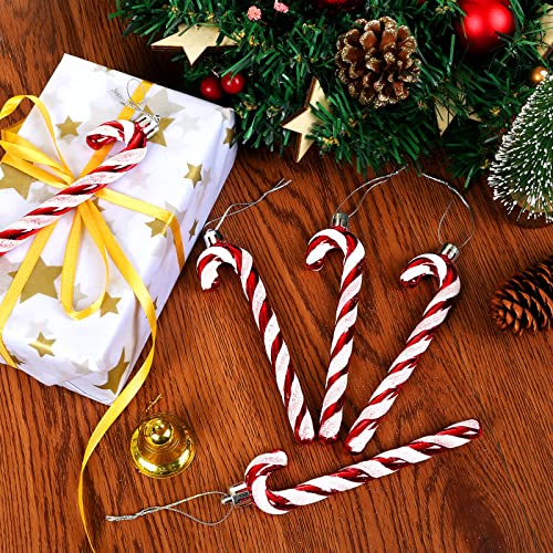 GWHOLE 12 Pcs Candy Cane Christmas Decorations, Red and White Candy Cane Decoration Christmas Hanging Ornaments for Christmas Tree Xmaxs Holiday Party Supplies Decoration Favors
