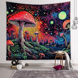 Tapzen Moon Stars Colorful Plant Tapestry for Bedroom Aesthetic Fantasy Forest Boho Wall Hanging (40 x 30 inches)