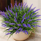 Gipsot 15 Bundles Artificial Faux Plants Flowers UV Resistant No-Fade, Adjustable Height Fake Greenery Indoor & Outdoor Decor for Window Garden Porch Patio Pathway Hanging Planter Front Yard, Purple