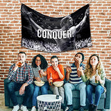 Probsin Conquer Flag 3x5 Ft Gym Motivation Funny Fitness Poster Cool Man Cave Wall Decor for College Dorm Room Decoration,Bedroom,Outdoor,Parties,Gift,Indoor,Ceiling,Garage