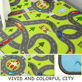 HOMORE Kids Play Mat Rug,Kids Carpet for Children Bedroom Play Room 4x6 FT | 48x76inch Fun and Educational City Rug for Hot Wheels Track Racing Playroom Rug