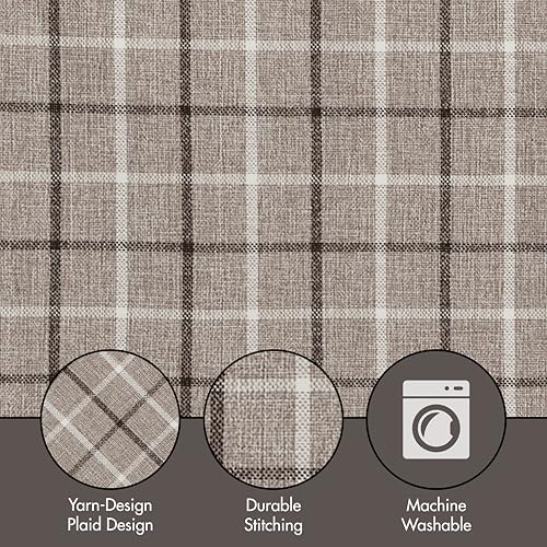 Madison Park Anaheim Cabin Plaid Curtain Window, Thermal Insulated Fleece Lining, Living Room Decor Room Darkening Drape for Bedroom, 1-Single Panel Pack, 50x95, Rod Pocket & Back Tab, Brown