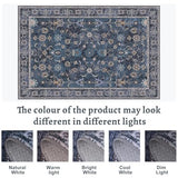 Tangsoo 2x4 Washable Runner Rug for Entryway,Vintage Blue Floral Entry Rug