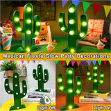 Extra Large - 2 Pack LED Cactus Light Cinco de Mayo Decorations 10 x 5.5 Inch Cactus Decor Mexican Fiesta Party Decorations Cute Night Lamp for Table Kids' Room Bedroom Living Room Gift Party Home