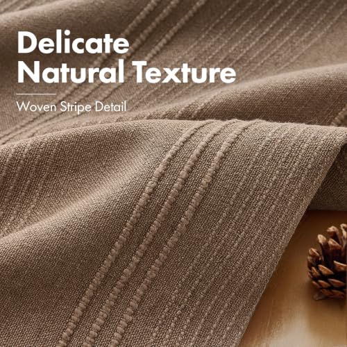 MIULEE Lumbar Striped Throw Pillow Covers 12x20 Coco Brown 2 Pack