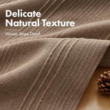 MIULEE Lumbar Striped Throw Pillow Covers 12x20 Coco Brown 2 Pack