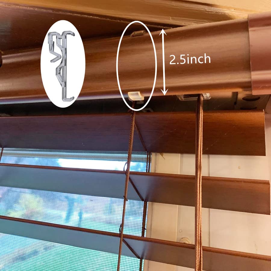 Valance Clips 20pcs 2.5inch Clear Plastic Hidden Retainer Holder Clip for Window Blind Valance,Horizontal Faux & Wood Blinds Parts