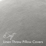 EMEMA Decorative Linen Throw Pillow Covers 18x18 Inch Light Grey