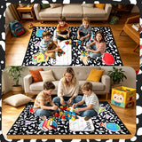 5 x 7.6 ft Large Classroom Rug Composition Notebook Carpets Soft Fluffy Pastel Play Carpet Educational Area Rug Back to School Non-Slip Learning Floor Mat Washable for Nursery Playroom Reading Corner