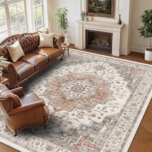 8x10 Area Rug for Living Room Large Washable Vintage Area Rug