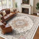 8x10 Area Rug for Living Room Large Washable Vintage Area Rug
