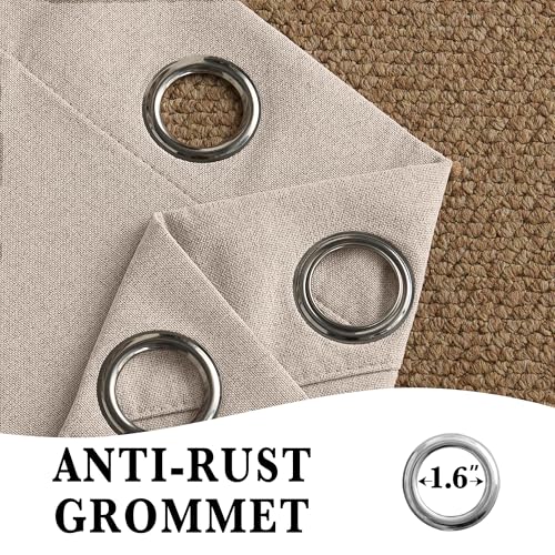 RYB HOME Blackout Doorway Curtain, Privacy Door Curtain for Closet, Thick Linen Thermal Insulated Room Darkening Grommets Drape for Front/Storage Room/Bedroom, Linen, W42 x L80, 1 Panel