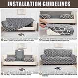 SearchI Stretch Sofa Cover Printed Couch Cover, Floral Pattern 3 Pieces Loveseat Slipcover with 2 Separate Cushion Cover, Washable Furniture Protector for Living Room(Loveseat, Flower Shadow)