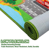 Kids Rug Car Carpet 78.7"x59", Car Rug for Kids Room Playroom Bedroom, Non-Slip Town City Road Map Rugs, Track Car Mat for Kids Boys Girls (78.7X59Inch,Green)