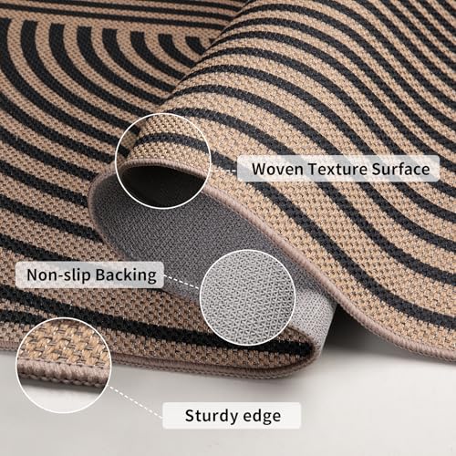 Tangsoo Easy Jute Rug,2x3 Washable Small Area Outdoor Rug for Entryway Modern Black Non-Slip Thin Small Throw Mat Farmhouse Indoor Carpet for Entry Kitchen Front Porch Entrance