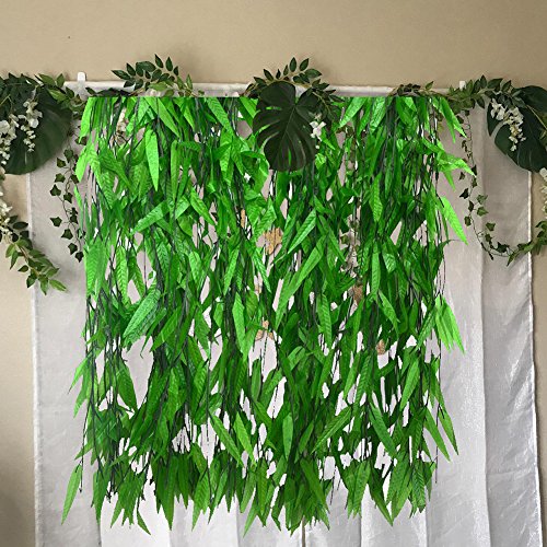 Bird Fiy 50 PCS 376 Feet Artificial Flower Greenery Wicker Rattan Vine Fake Foliage Leaf Flowers Plants Garland Garden Decoration