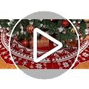 Christmas Tree Skirt 60 Inch, Double-Sided Knit Red Tree Skirt with Snowflakes Patterns Large Knitted Xmas Tree Skirt Rustic for Christmas Trees Party Holiday Christmas Decorations