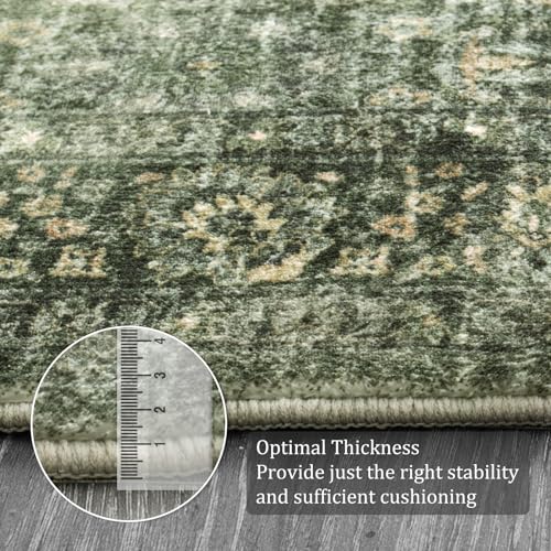 3x5 Area Rugs for Entryway, Washable Bedroom Rug, Grayish Green