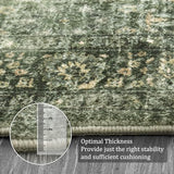 3x5 Area Rugs for Entryway, Washable Bedroom Rug, Grayish Green