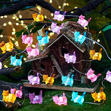 Cat Décor Cute Indoor String Light Fairy Lights Plug in Decorative Lights 10ft 30LED Battery Operated or USB for Bedroom Kids Tent Camping Christmas Tree Ornaments