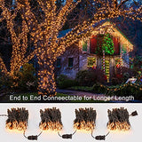 ODEETRONIC Clear Christmas Lights String, 21.63ft 100 Count Incandescent Brown Wire String Lights, UL Certified Outdoor Christmas Light, Connectable Indoor Tree Lights for Wedding Party, Warm White