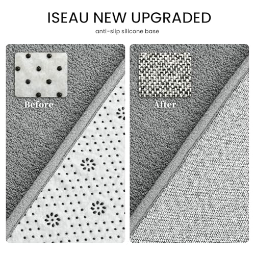 ISEAU 2x6 Soft Runner Rug for Hallway, Washable and Non-Slip, Grey