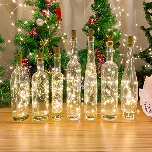 Etinga 30 Pack Wine Bottle Lights with Cork, 20 LEDs, 6.6 Ft, Fairy Mini String Lights for DIY Jar Halloween, Christmas, Party Decoration, Wedding Listing (30 Pack, Warm White)