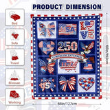 250th Anniversary Decoration, 250th America Birthday Blanket 50"X60", 250 Years Patriotic Throw Blankets for Sofa Couch Room Bed, 1776-2026 Flag Commemorative Independence Gift