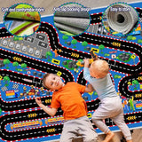 Kids Car Rug for Play Toy Cars, 31''x47'' Race Track Playmat Carpet Kid Play Road Rug for Playroom Classroom Kids Room,Karting Road Racing Track Floor Mat Rugs for Bedroom.