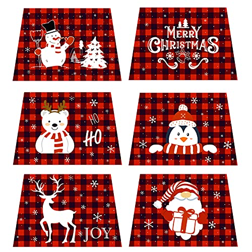 OurWarm Christmas Tree Collar Buffalo Plaid Christmas Tree Ring, Hexagon Fabric Collapsible Tree Skirt with 6 Patterns for Christmas Xmas Holiday Tree Decorations