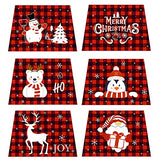 OurWarm Christmas Tree Collar Buffalo Plaid Christmas Tree Ring, Hexagon Fabric Collapsible Tree Skirt with 6 Patterns for Christmas Xmas Holiday Tree Decorations