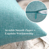 MIULEE Pack of 2 Decorative Outdoor Solid Waterproof Pillow Covers Turquoise Bundle Set of 2 Pillow Inserts 18x18