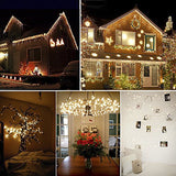Decute 100 LED 50 Photo Clips String Lights Holder 33FT Starry Fairy Lights for Hanging Pictures Cards Memos USB Powered with Switch Perfect for Bedroom Wedding Dorm Christmas Decor (Warm White)