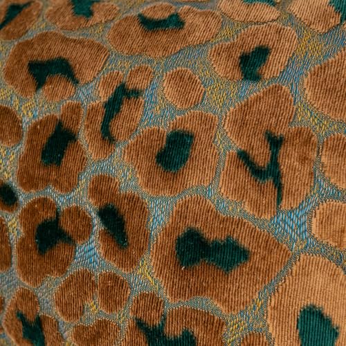 Alerfa Green Brown Floral Throw Pillow Cover 12 x 20 Inch Cut Velvet Rectange Luxury Decorative Lumbar Pillow Cover for Couch Living Room Bedroom