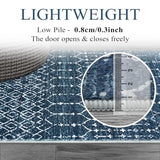 Lahome Moroccan Indoor Rugs for Entryway 2x3 Area Rug Non-Slip Backing Washable Inside Door Mats Low-Profile Throw Soft Rugs for Bathroom, Geometric Print Distressed Blue Rug for Kitchen Bedside Hana