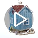 Old World Christmas House Ornament, Beach Blue 3.75 x 3